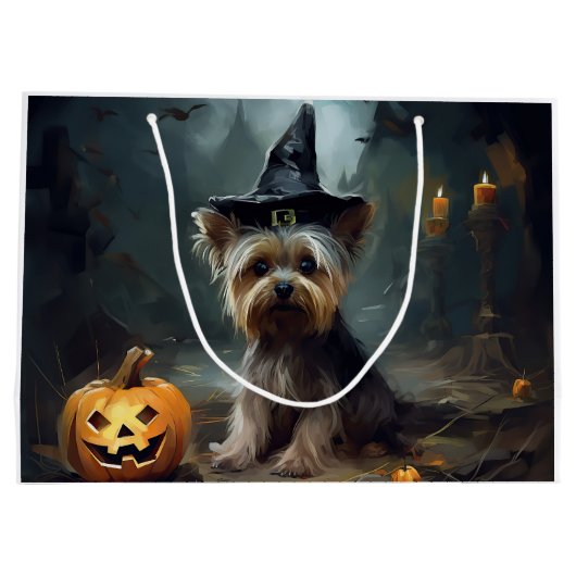 Yorkshire Terrier pompoenen Halloween eng Groot Cadeauzakje (Achterkant)
