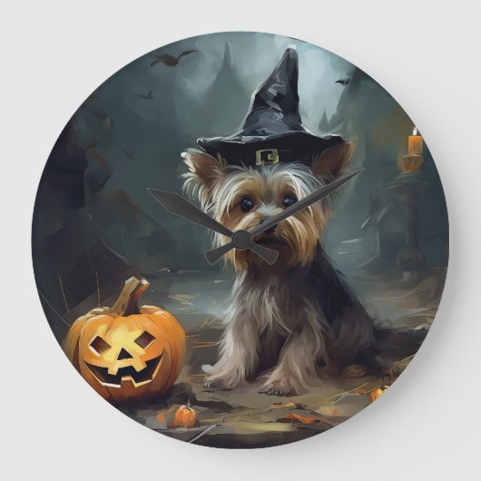 Yorkshire Terrier pompoenen Halloween eng Grote Klok (Voorkant)