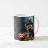 Yorkshire Terrier pompoenen Halloween eng Koffiemok (Voorkant rechts)