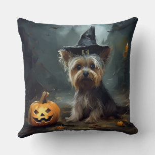 Yorkshire Terrier pompoenen Halloween eng Kussen