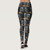 Yorkshire Terrier pompoenen Halloween eng Leggings (Achterkant)