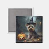 Yorkshire Terrier pompoenen Halloween eng Magneet (Voorkant / Achterkant)