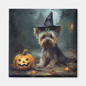Yorkshire Terrier pompoenen Halloween eng Magneet (Voorkant)