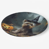 Yorkshire Terrier pompoenen Halloween eng Papieren Bordje (Gekanteld)