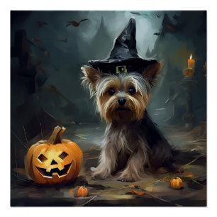 Yorkshire Terrier pompoenen Halloween eng Perfect Poster