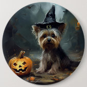 Yorkshire Terrier pompoenen Halloween eng Ronde Button 6,0 Cm (Voorkant)