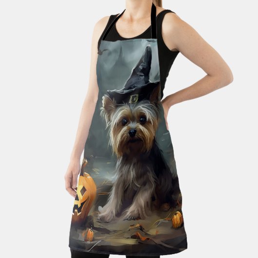 Yorkshire Terrier pompoenen Halloween eng Schort (Insitu)