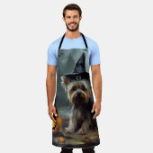 Yorkshire Terrier pompoenen Halloween eng Schort (Gedragen)
