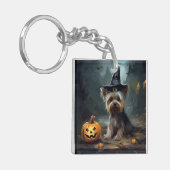 Yorkshire Terrier pompoenen Halloween eng Sleutelhanger (Voorkant Links)