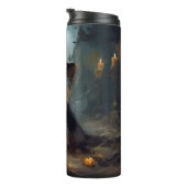 Yorkshire Terrier pompoenen Halloween eng Thermosbeker (Geroteerd rechts)