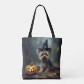 Yorkshire Terrier pompoenen Halloween eng Tote Bag (Achterkant)