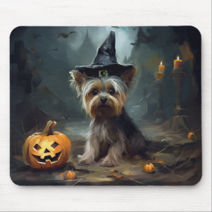 Yorkshire Terrier Pompoenen Halloween Griezelen Muismat