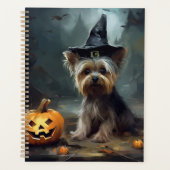 Yorkshire Terrier Pompoenen Halloween Griezelen Planner (Voorkant)