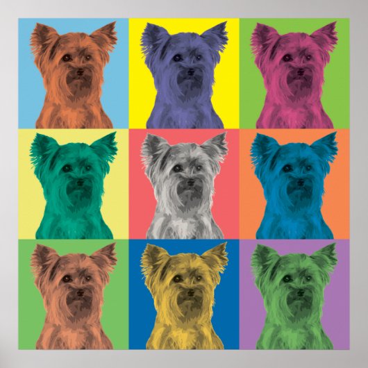 Yorkshire Terrier Pop-Art Ornament Poster (Voorkant)