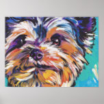 Yorkshire Terrier Pop Art Poster Print<br><div class="desc">Hier is een prachtig,  helder,  leuk,  eerbetoon aan je beste vriend en favoriete ras - de Yorkie van een oorspronkelijk schilderij van Lea</div>