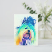 Yorkshire Terrier Portrait 001 Briefkaart (Staand voorkant)