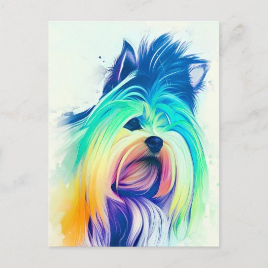 Yorkshire Terrier Portrait 001 Briefkaart (Voorkant)