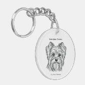 Yorkshire Terrier Portrait Sleutelhanger (Voorkant Links)