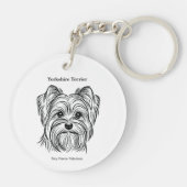 Yorkshire Terrier Portrait Sleutelhanger (Achterkant)