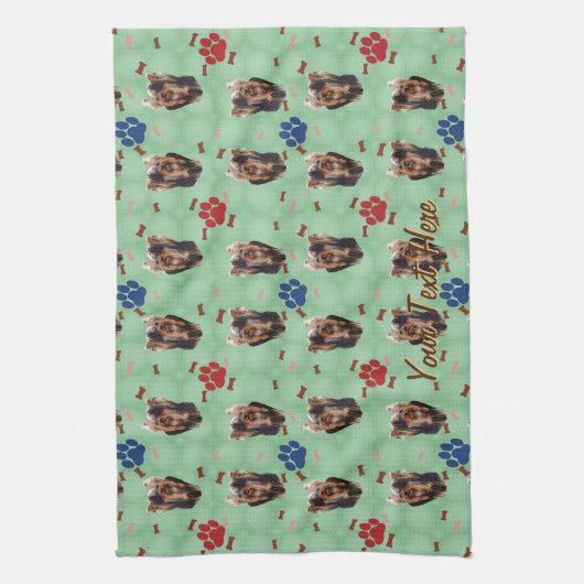 Yorkshire Terrier Portrait Theedoek (Verticaal)