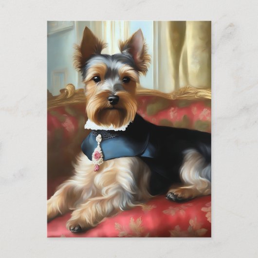 Yorkshire Terrier Portret Elegant Briefkaart (Voorkant)