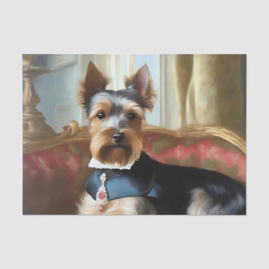 Yorkshire Terrier Portret Elegant Tissuepapier (Voorkant)