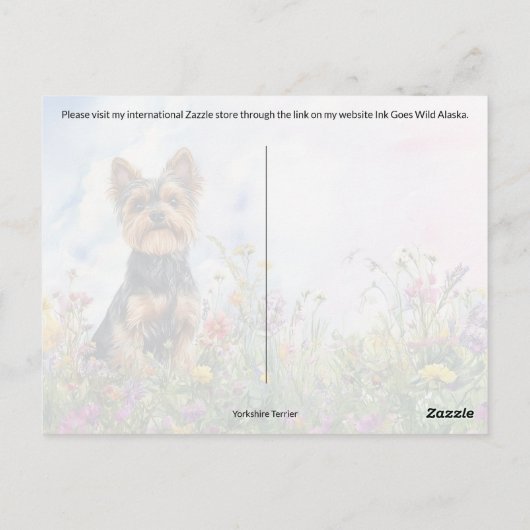 Yorkshire Terrier Postcrossing - Briefkaart (Achterkant)