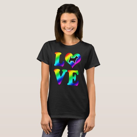 Yorkshire Terrier Pride Rainbow Love T-shirt (Voorkant volledig)