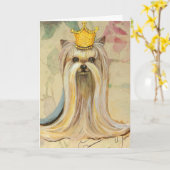 Yorkshire Terrier Princess in Rozen Kaart (Gele Bloem)