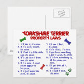 YORKSHIRE TERRIER Property Laws 2 Yorkie Briefkaart (Voorkant / Achterkant)