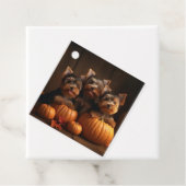 Yorkshire Terrier Pup Autumn Delight Pumpkin Bedankjes Labels (In situ)