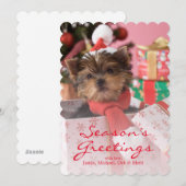 Yorkshire Terrier Puppy and Christmas 2 Feestdagenkaart (Voorkant / Achterkant)