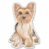 Yorkshire Terrier Puppy Cartoon Dog Sticker (Voorkant)