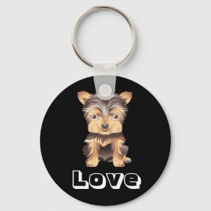 Yorkshire Terrier Puppy Dog Black Sleutelhanger