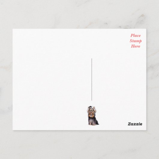 Yorkshire Terrier Puppy Dog Blank Roze Briefkaart (Achterkant)