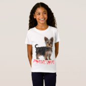 Yorkshire Terrier Puppy Dog Girls Tee Shirt (Voorkant volledig)