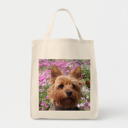Yorkshire Terrier Puppy Dog Grocery Totebag Tote Bag (Voorkant)