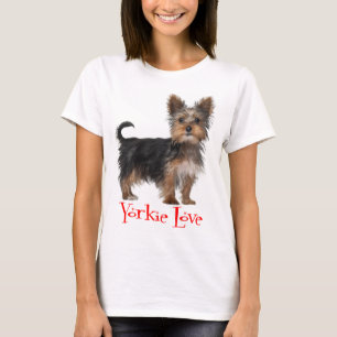 Yorkshire Terrier Puppy Dog Red Love Dames T-shirt