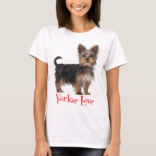 Yorkshire Terrier Puppy Dog Red Love Dames T-shirt (Voorkant)
