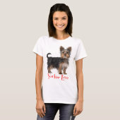 Yorkshire Terrier Puppy Dog Red Love Dames T-shirt (Voorkant volledig)