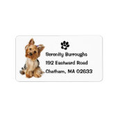 Yorkshire Terrier Puppy Dog Schattige Yorkie Etiket (Voorkant)