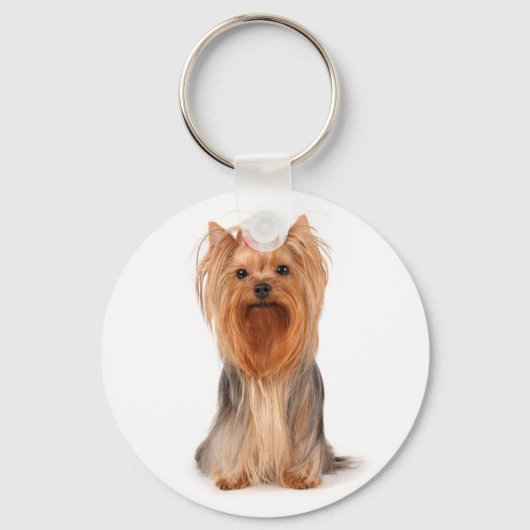 Yorkshire Terrier Puppy Dog Sleutelhanger (Voorkant)
