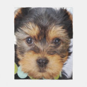 Yorkshire Terrier Puppy Fleece Deken (Voorkant)