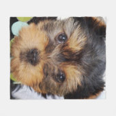 Yorkshire Terrier Puppy Fleece Deken (Voorkant (Horizontaal))