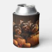 Yorkshire Terrier Puppy Herfst Delight Pompoen Blikjeskoeler (Blikje Voorkant)