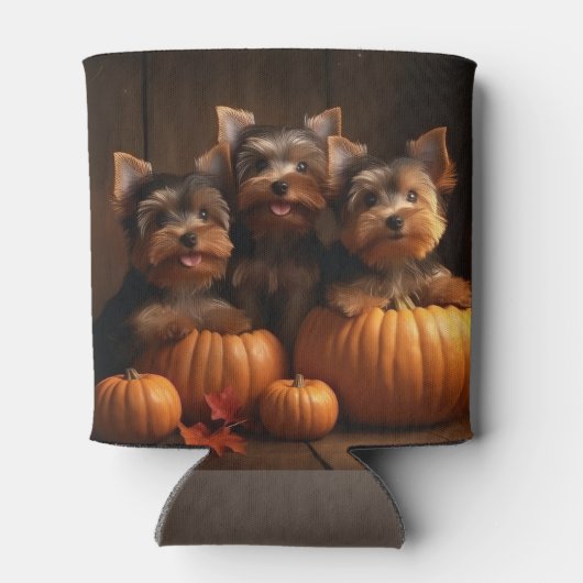 Yorkshire Terrier Puppy Herfst Delight Pompoen Blikjeskoeler (Achterkant)