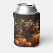 Yorkshire Terrier Puppy Herfst Delight Pompoen Blikjeskoeler (Blikje Achterkant)