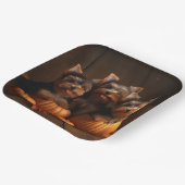 Yorkshire Terrier Puppy Herfst Delight Pompoen Papieren Bordje (Gebogen)