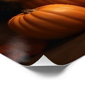 Yorkshire Terrier Puppy Herfst Delight Pompoen Perfect Poster (Hoek)