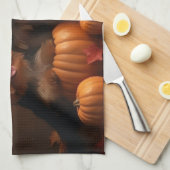 Yorkshire Terrier Puppy Herfst Delight Pompoen Theedoek (Quarter Fold)